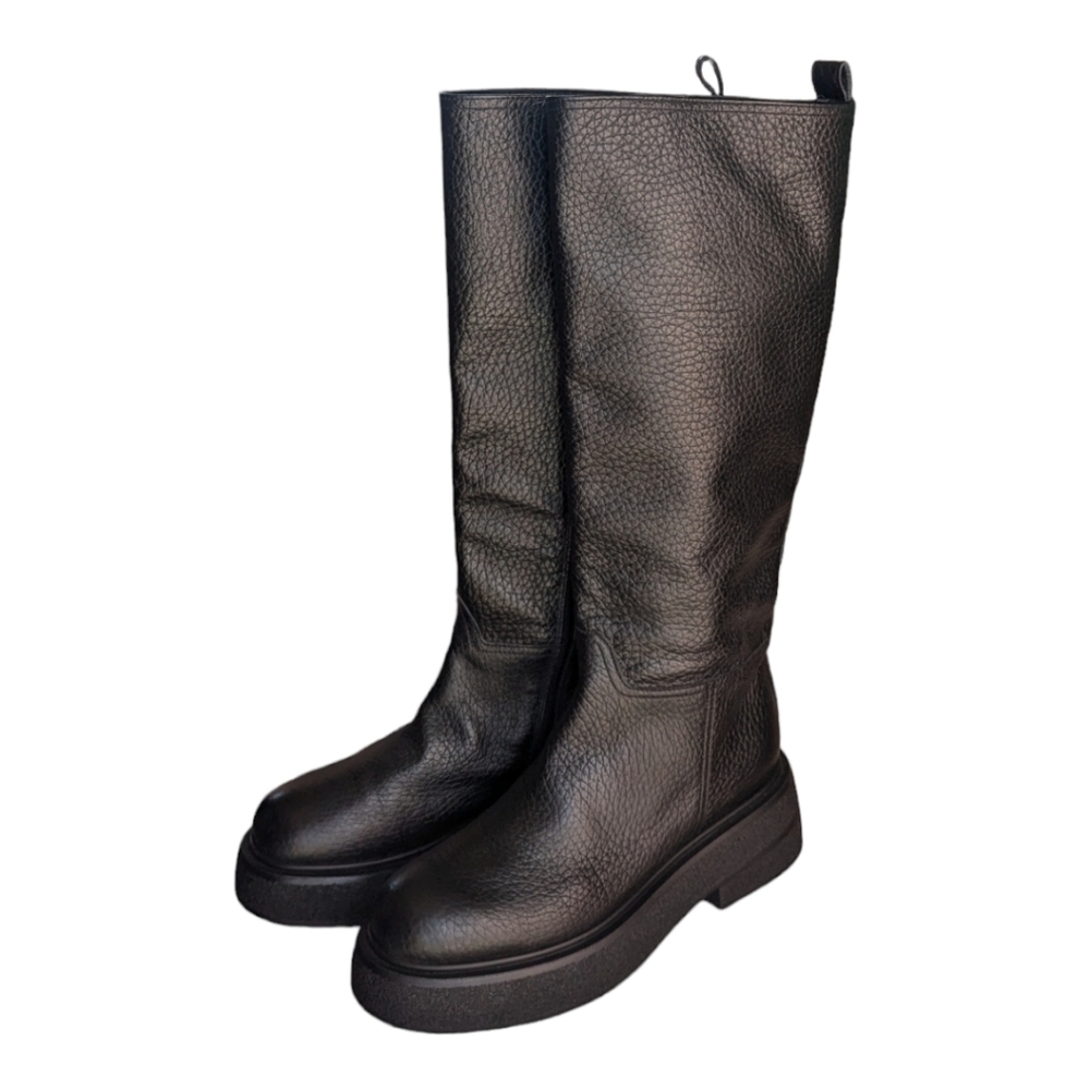 40 • Napoleoni • Chunky Leather Tall Platform Boots